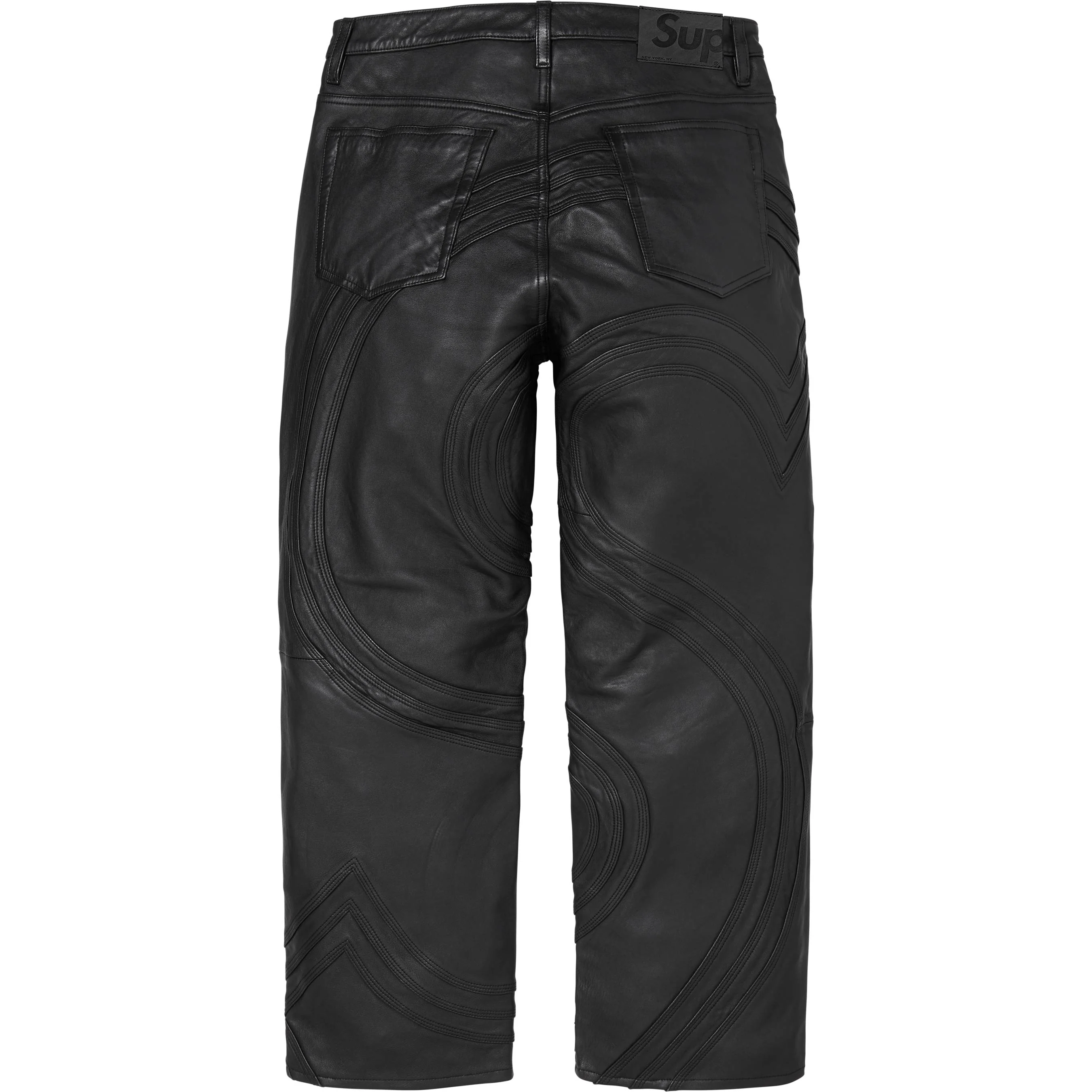 S Logo Leather Baggy 5-Pocket Jean view 7